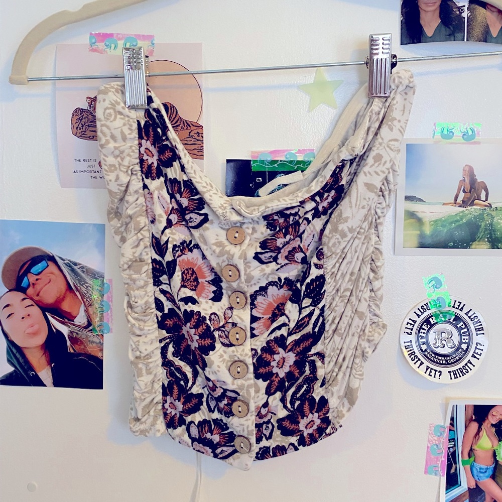 Free People strapless crop top